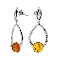 Boucle d'oreille papillon argent ambre