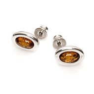 Boucle d'oreille argent 925 Ambre veritable de la mer Baltique