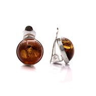 Boucle d'oreille  argent ambre