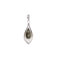 PENDENTIF ARGENT AMBRE VERTE