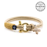 Bracelet Nautique Swarovski BeCharmed Beige, Rose Doréé