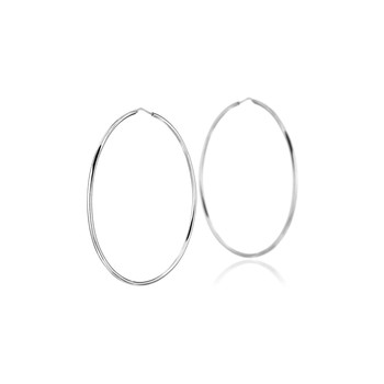 Boucles d'oreilles créoles en argent 925 passivé, fil rond, 7.2g, Ø75mm