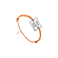 Bracelet cordon et argent 925, Maman je t'aime, orange, 4.5g