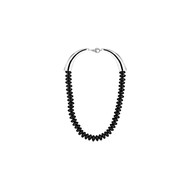Collier Vintage en argent 925, onyx, 68.3g