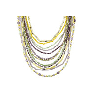 Collier plastron Couture en argent 925, Verre taillé, 186.7g