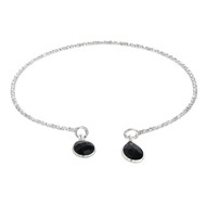 BRACELET JONC ARGENT ET ONYX