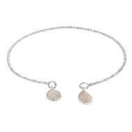 BRACELET JONC ARGENT ET QUARTZ ROSES