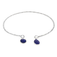 BRACELET JONC ARGENT ET LAPIS LAZULIS