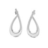 Boucles d'oreilles argent bel ovale moderne - vue V1