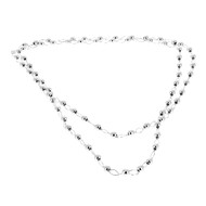 Collier argent sautoir long petites boules