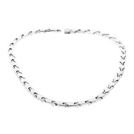 Collier argent mailles oiseau