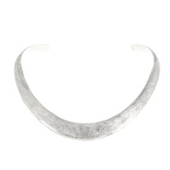 Collier argent brossé torque large