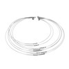 Collier argent rigide multiples fils et boules libres - vue V1