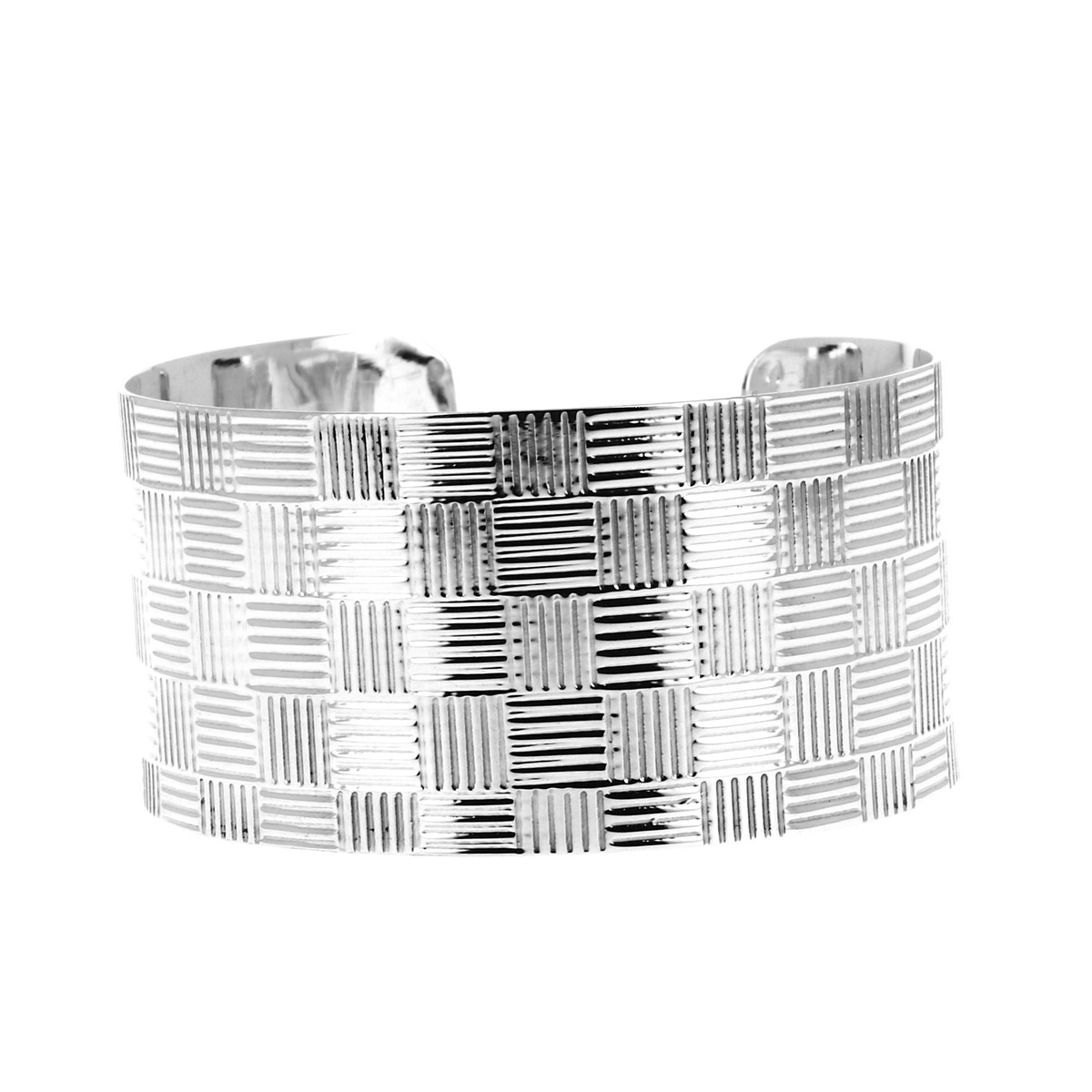 Bracelet en argent en damier AU FOL ARGENT MATY