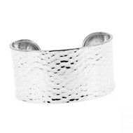 Brcelet en argent martelé manchette toute simple assez large