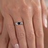 Bague Luxueuse en Saphir avec Diamants Montée sur Argent 925 | Aden Bijoux - vue V3