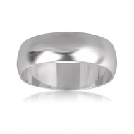 Bague argent rhodié alliance 6MM