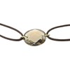 Bracelet avec quartz fumé et cordon marron - Be Jewels - vue V3