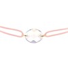 Bracelet femme cordon rose avec quartz rose - BeJewels - vue V3