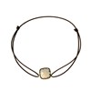Bracelet cordon marron avec un quartz fumé - BeJewels - vue V2