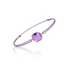 Bracelet cordon violet avec améthyste coussin - BeJewels - vue V1