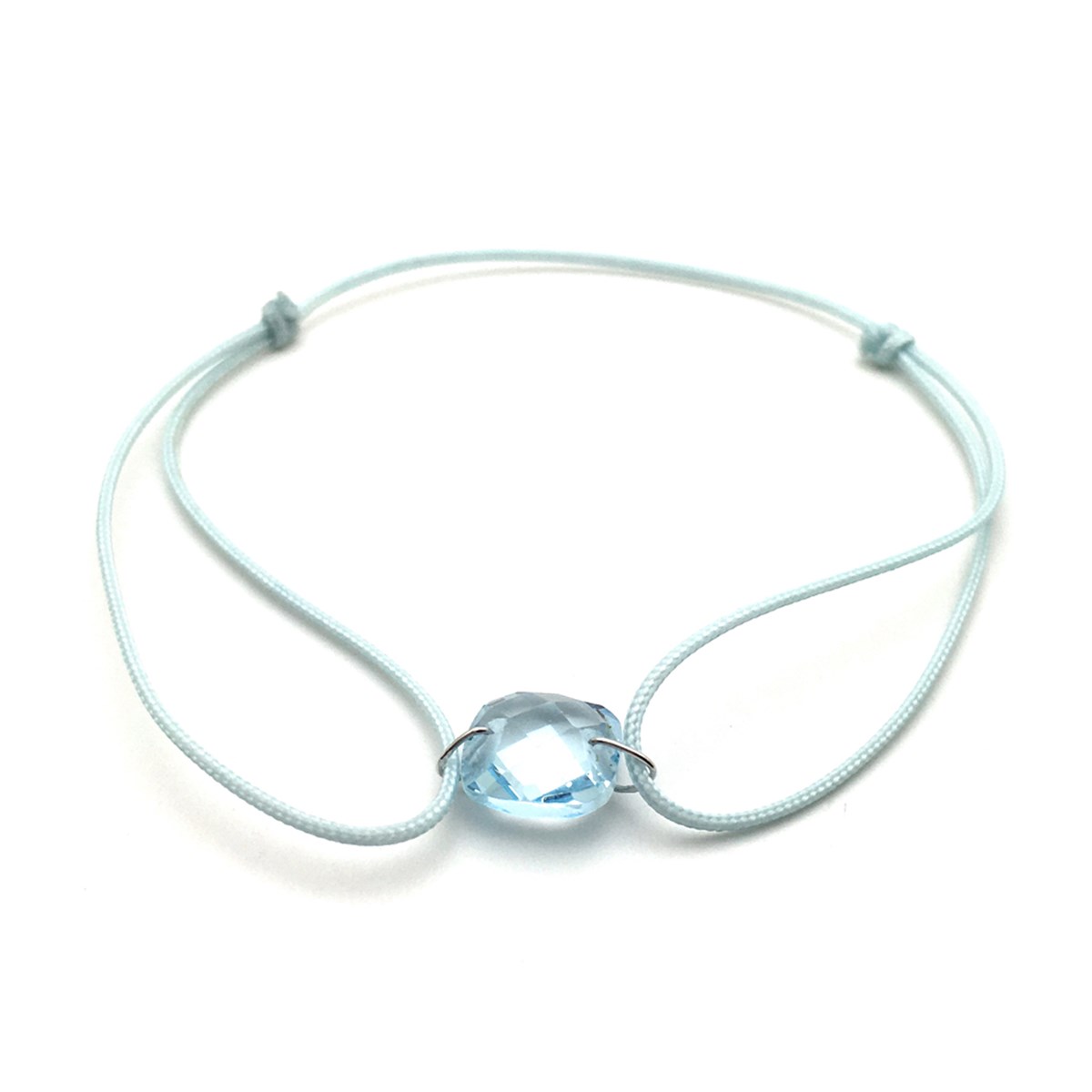 Bracelet cordon femme avec topaze bleue - BeJewels - vue 2