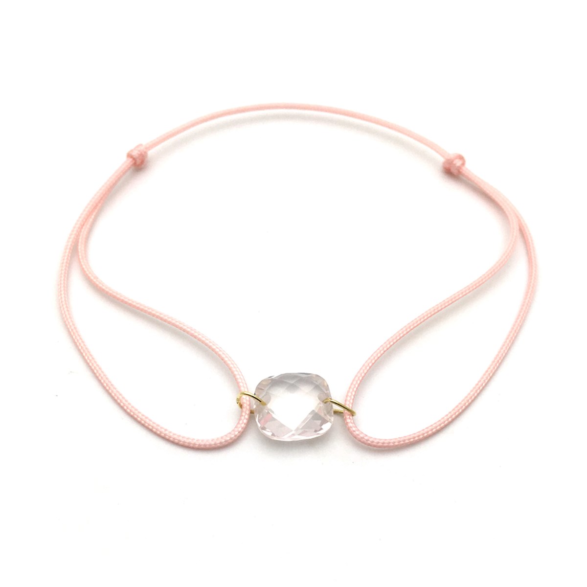 Bracelet avec quartz rose et cordon rose - Be Jewels - vue 2