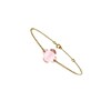 Bracelet chaine en or jaune et quartz rose - BeJewels - vue V1