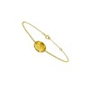 Bracelet chaine or jaune avec citrine ovale - BeJewels - vue V1