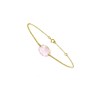 Bracelet chaine or jaune et quartz rose - BeJewels - vue V1