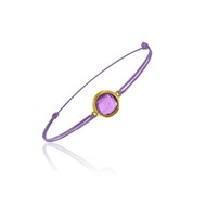 Bracelet cordon violet avec améthyste ronde - BeJewels