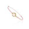 Bracelet cordon rose montés avec un quartz rose - Be Jewels - vue V1