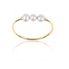 Bague 3 perles en or jaune 18 carats - Be Jewels - vue V1
