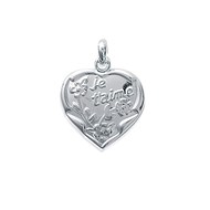 Pendentif coeur je t'aime Argent 925/00