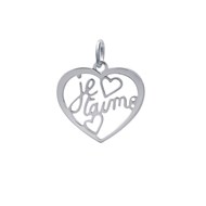 Pendentif coeur ajouré \'Je t'aime\' Argent 925/00