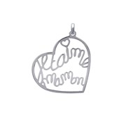 Pendentif coeur ajouré \'Je t'aime Maman\' Argent 925/00