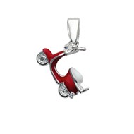 Pendentif scooter vespa rouge Argent 925/00