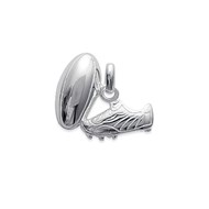 Pendentif chaussure et ballon de rugby Argent 925/00