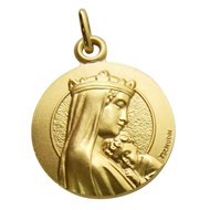Médaille Notre Dame Sagesse couronnée - Or jaune 375