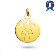Médaille Ange étoilé - Or jaune 9 Carats
