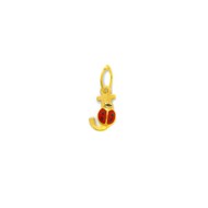 Pendentif initiale J en Or jaune 375/00 avec coccinelle