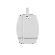 Pendentif plaque GI avec détail en Argent 925/00 et oxyde de zirconium