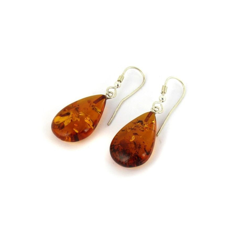 boucles d'oreille goutte ambre argent boucles d'oreille goutte ambre argent