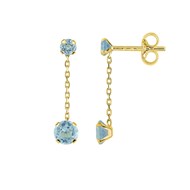 Boucles d'oreilles femme - topaze - Or 9 Carats