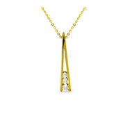 Collier trilogie Or jaune 375/00 et oxydes de zirconium
