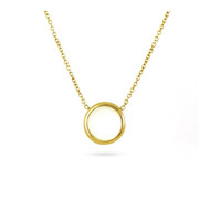 Collier Or jaune 750/00 et pierre de lune blanche
