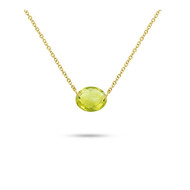 Collier Or jaune 750/00 et quartz jaune ovale