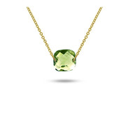 Collier Or jaune 750/00 et quartz vert coussin