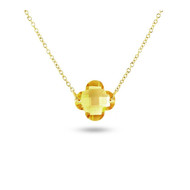 Collier trèfle Or jaune 750/00 et citrine