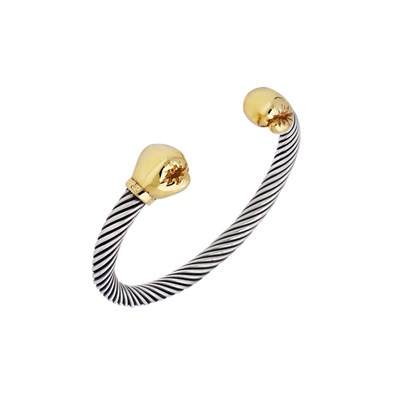 Bracelet argent gants de boxe doré - vue V1